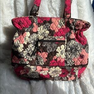 Vera Bradley Pink and Brown Floral Bag
